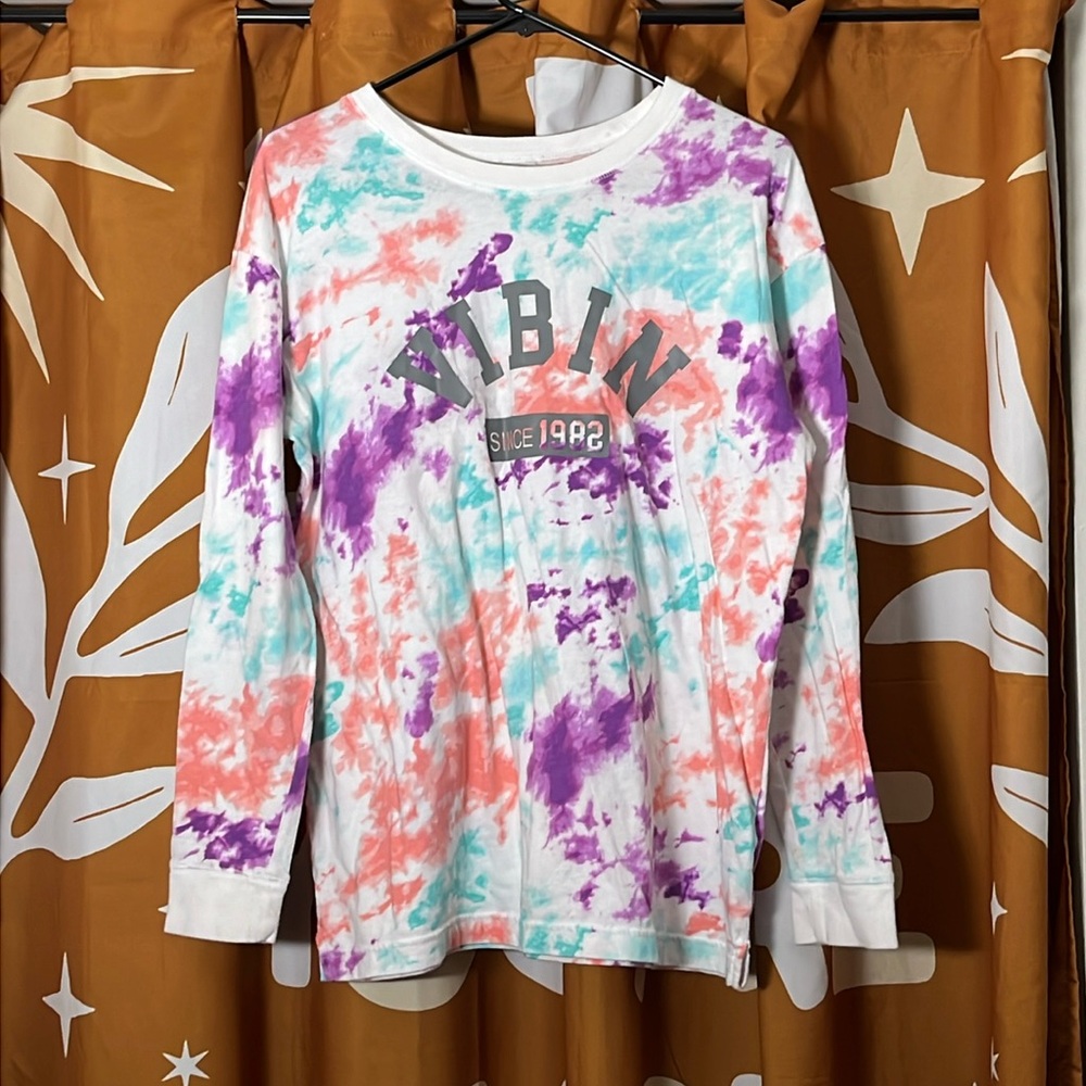 Flirtitude tie dye long sleeve top sz med Vibin Since 1982